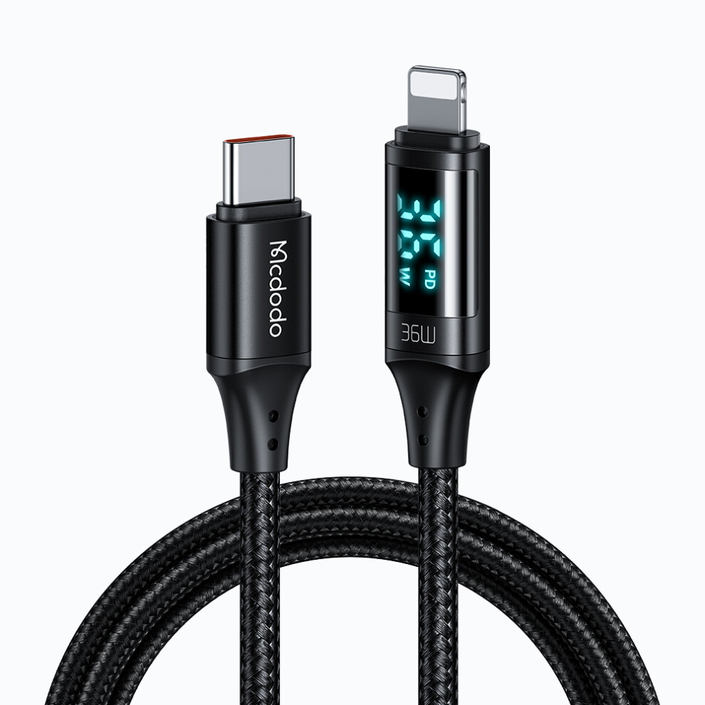 Mcdodo Ca-1030 1.2M Hd Digital Type-C To Lightning Pd Data Transmission Charging Cable Cord - Black 6914283249169
