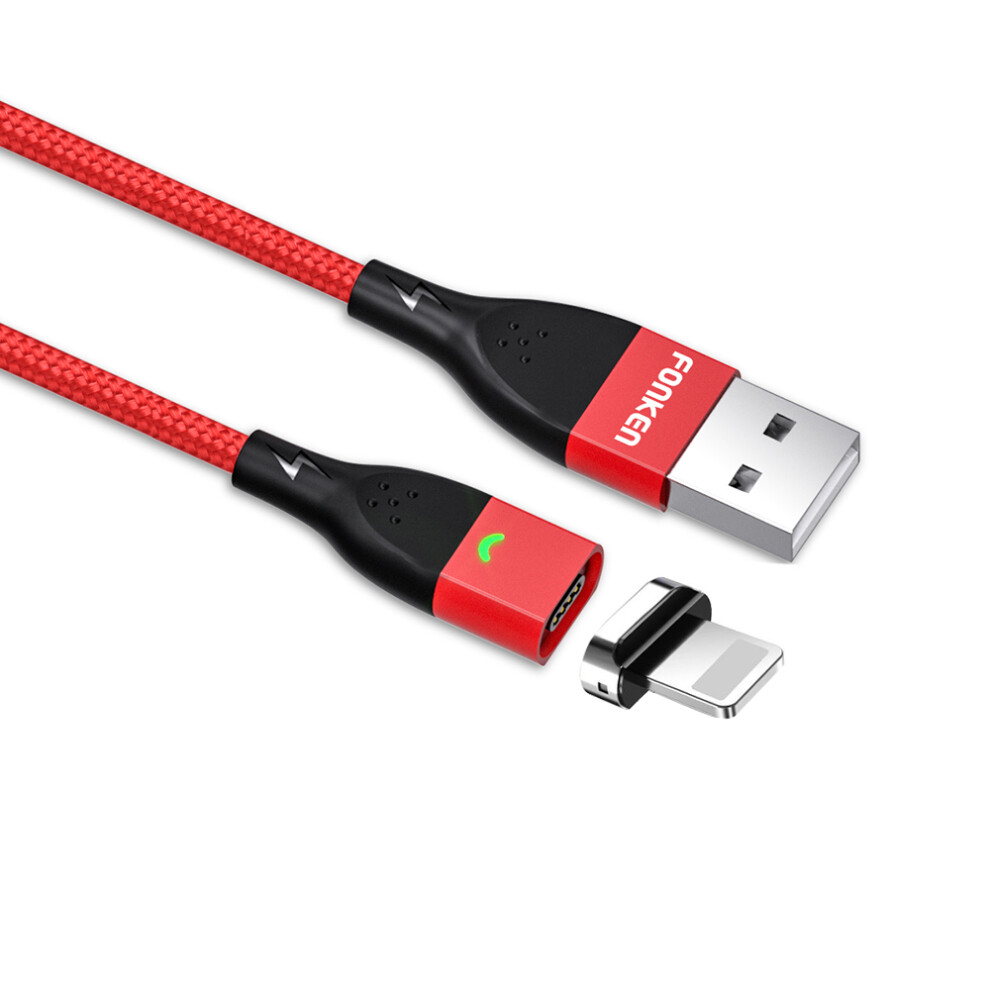 (Red) Fonken [Lightning, 2M] Fkcxx-05 3A Fast Charging Cable Tpe Magnetic 480Mbps Data Cord - Red 6914282927167