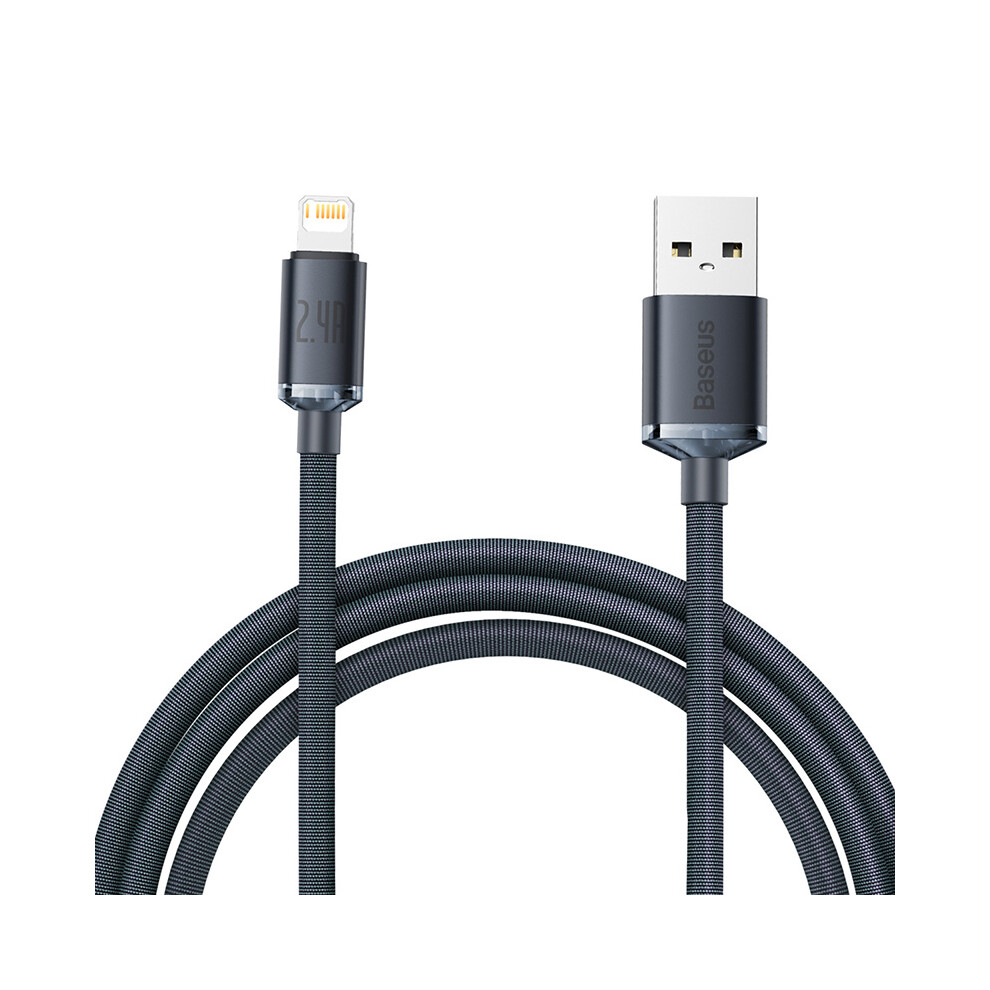 (Black) Baseus Crystal Shine Series 2.4A Fast Charging Usb To Ip Data Cable 2M - Black 6914281264300