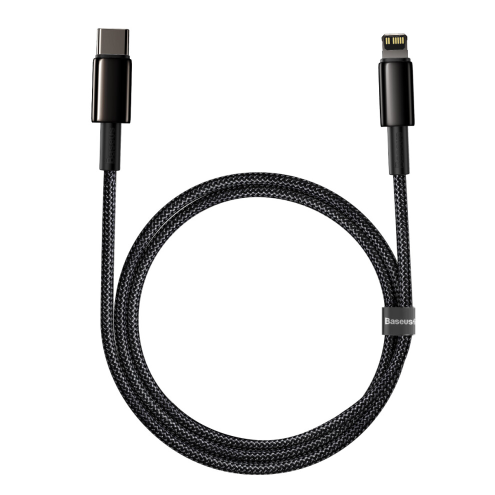 Baseus 1M Type-C To Ip Cable Pd 20W Fast Charging Crod Data Sync Cable Support 480Mbps Transmission - Black 6914287899087