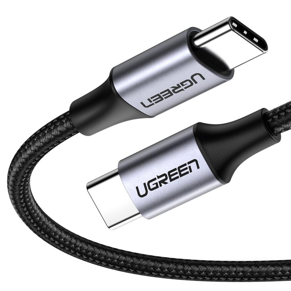 Ugreen 1M For Huawei Matebook Macbook Ipad Pro Usb C To C Flexible Nylon Braided Data Cord 60W Pd Fast Charging Cable 6914285017698
