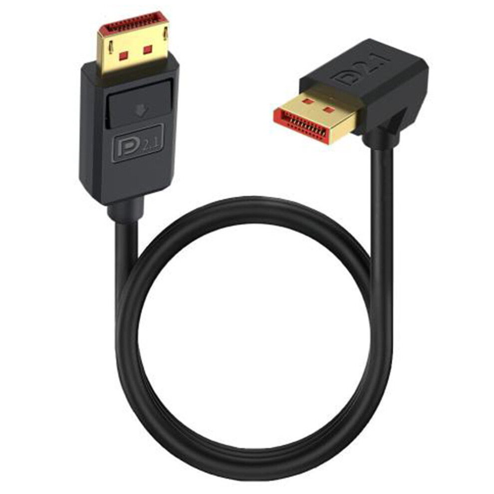 1.2M Displayport 2.1 To Up Angled Dp2.1 Extension Cable 54Gbps 16K 30Hz Video Cord - Black 6914280752884