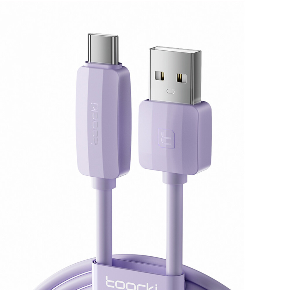 (Purple) Toocki Tq-X21 2M Flexible Silicone Data Cable 3A Fast Charging Usb A To Type C Wire - Purple 6914286069160