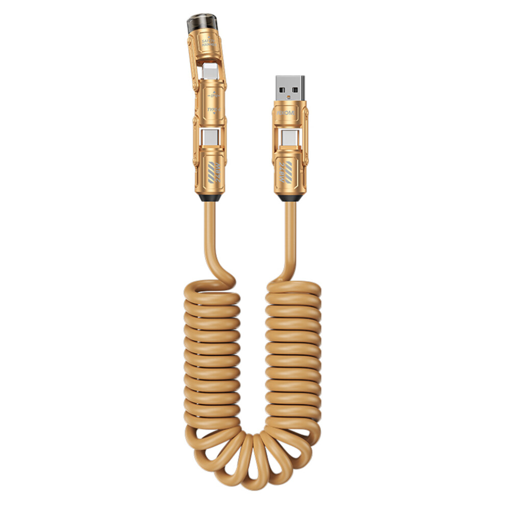(Champagne ) Wekome Wdc-80 Dofon No.1 Car-Specific Safety Data Cable 240W High Power 1.8M Length Multi Function Design - Gold/Green 6914289836950