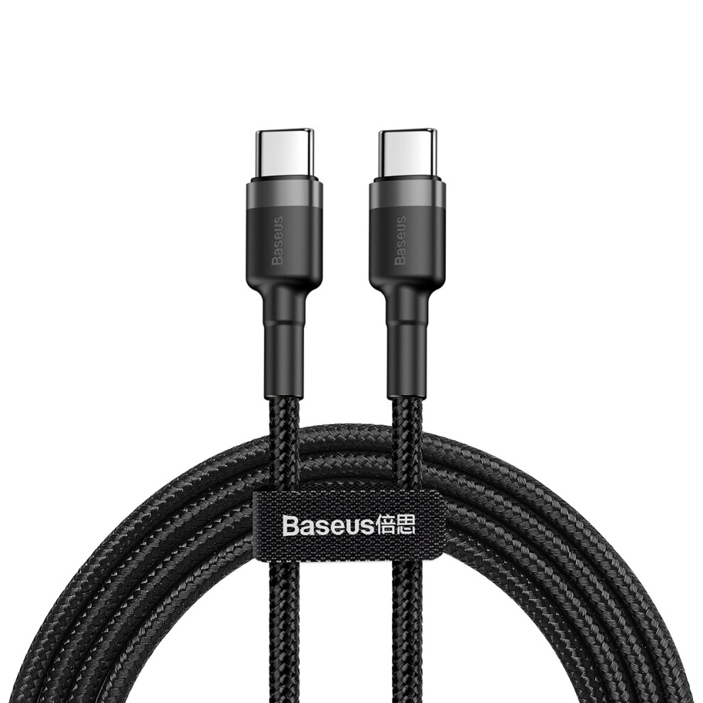 ( ) Baseus Cafule 1M For Iphone 15 Series Type-C Pd2.0 60W Flash Charging Data Cable (20V 3A) - Grey/Black/Red 6914280320083