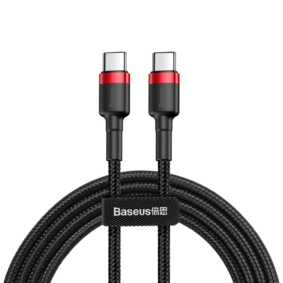 ( Black) Baseus Cafule 1M For Iphone 15 Series Type-C Pd2.0 60W Flash Charging Data Cable (20V 3A) - Red/Black 6914286793850