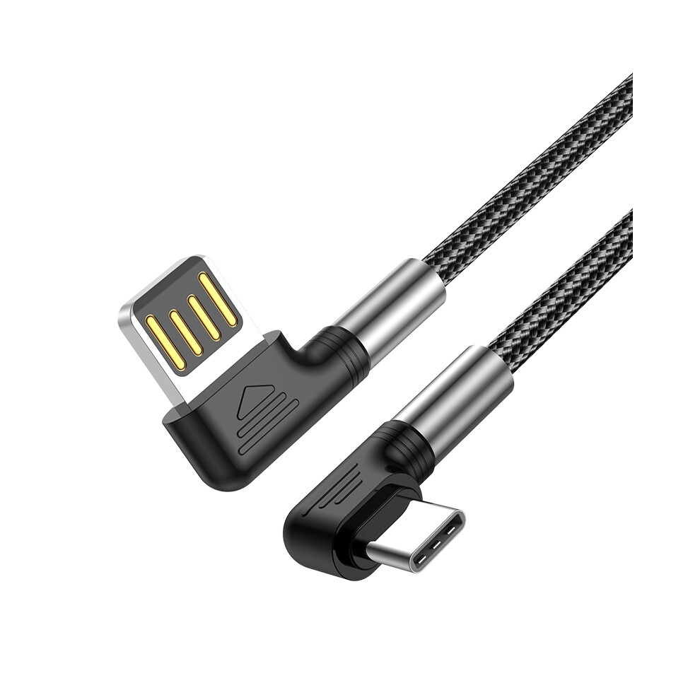 For Iphone 15 Series 0.5M 3A Fast Charging Nylon Braided Wire Usb To Type-C 90 Degree Elbow Data Cable 6914281569535
