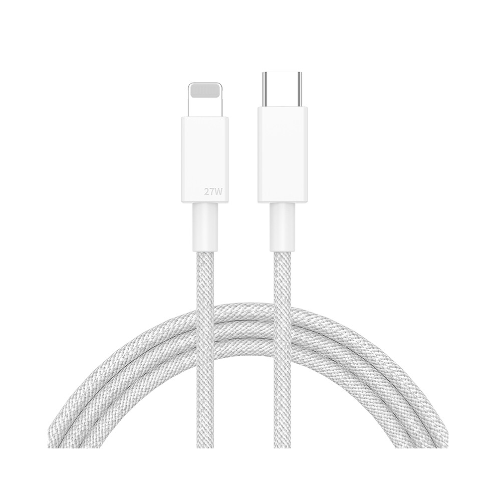 () 1M Pd 27W Fast Charging Type C To Lightning Data Cable Braided Cord - Grey/Blue 6914284987206
