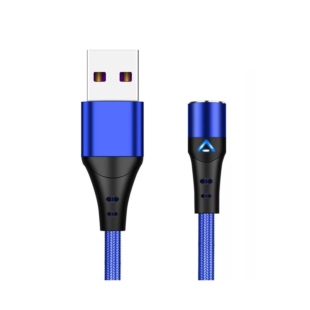 (Blue) 2M Magnetic Attraction Nylon Braided 3A Charging Cable Usb Data Transmission Cord (No Magnetic Adapter) - Blue 6914289701418