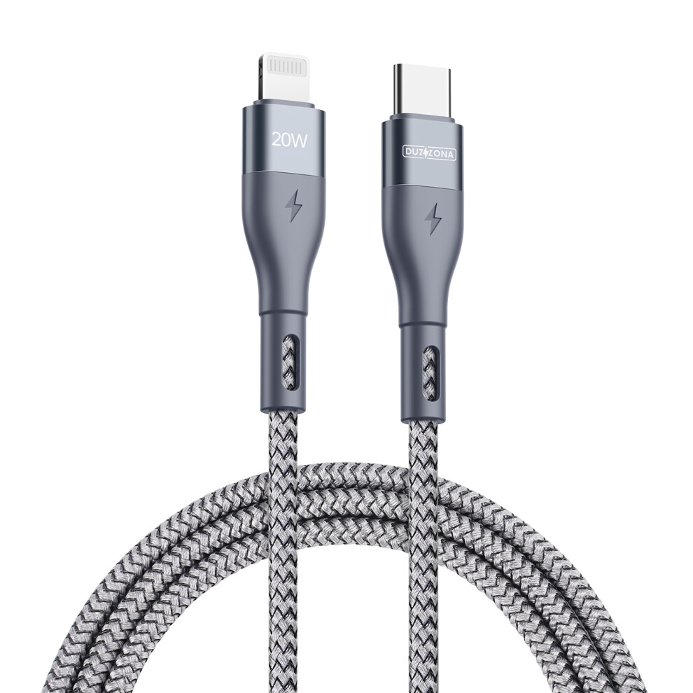 Duzzona A1 Pd 20W Data Cable Usb C To Lightning Nylon Braided Cable 100Cm For Iphone 8-14 Series (Ce Fcc Ukca Rohs Certificate) 6914285713217