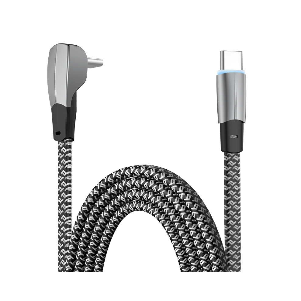 2M Type C Nylon Braided 3A Fast Charge Cable Elbow Charging Data Transmission Cord 6914286968852