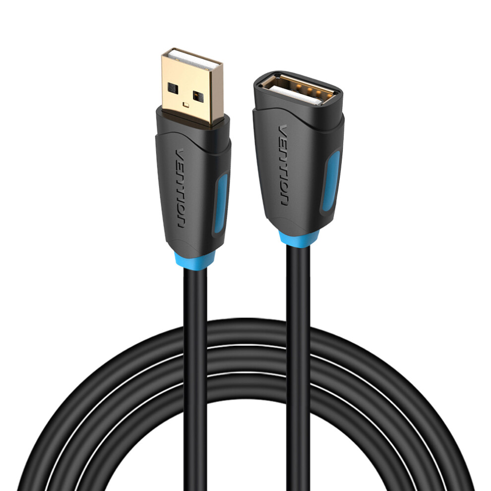 Vention Cbcbh 2M 480Mbps Data Cable For Xbox One Pc Smart Tv Usb 2.0 Extension Cable, Black 6914287458093