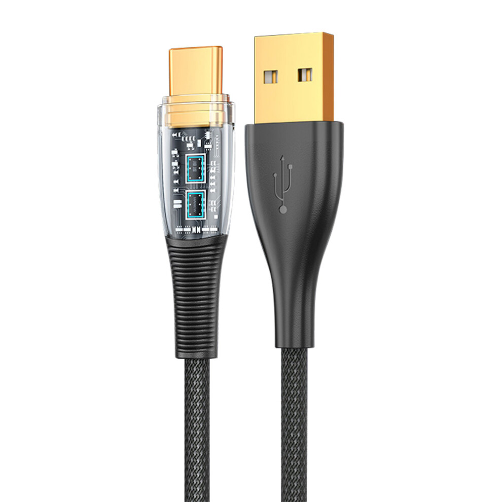 (Black) 1.2M Nylon Braided 480Mbps Data Sync Cable Usb To Type C Charging Cord 100W Fast Charge Line - Black 6914283237975