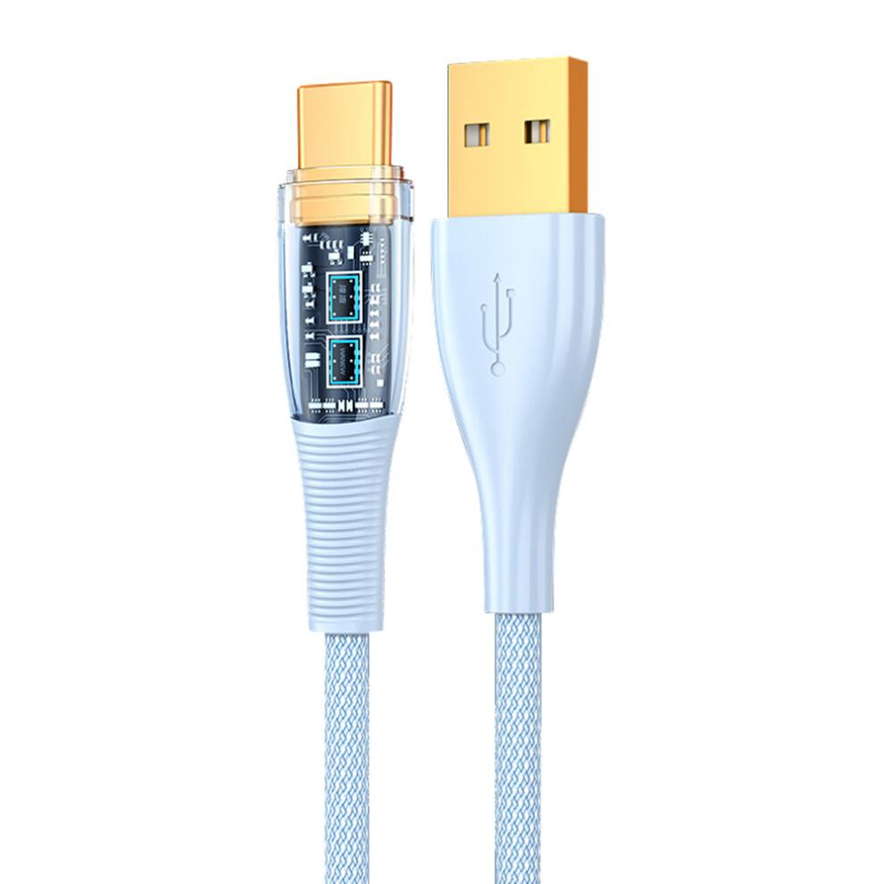 () 1.2M Nylon Braided 480Mbps Data Sync Cable Usb To Type C Charging Cord 100W Fast Charge Line - Blue/Black 6914284089535