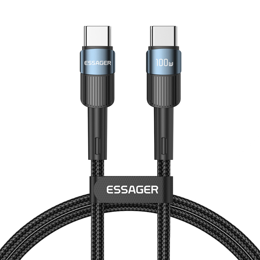 () Essager 2M Super Long Usb C Pd 100W Fast Charging Charge Cord 480Mbps Data Transmission Cable - Blue/Black 6914286968524