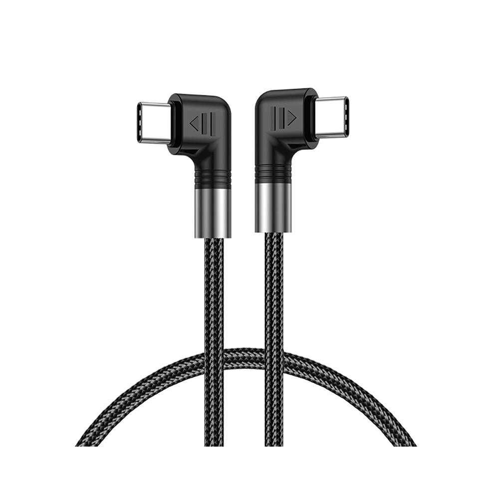 For Iphone 15 Series A9 3M Nylon Braided 480Mbps Usb-C Data Cable Dual Elbow Heads 5A 100W Fast Type-C Charging Cable 6914288596503