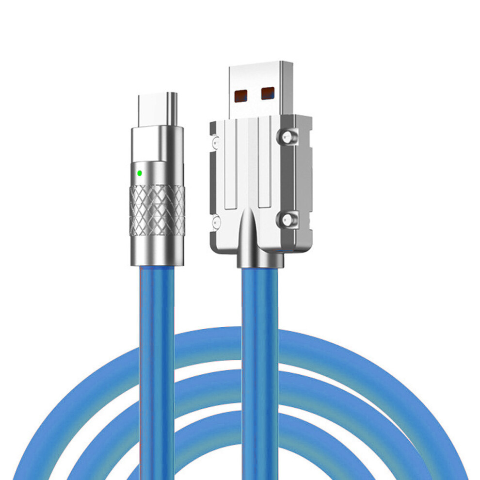() Uc-023-Or-2.0M 2M Usb-A To Type-C Liquid Silicone Ultra Soft 120W Power Fast Charge Data Cable - Blue/Orange 6914289414424