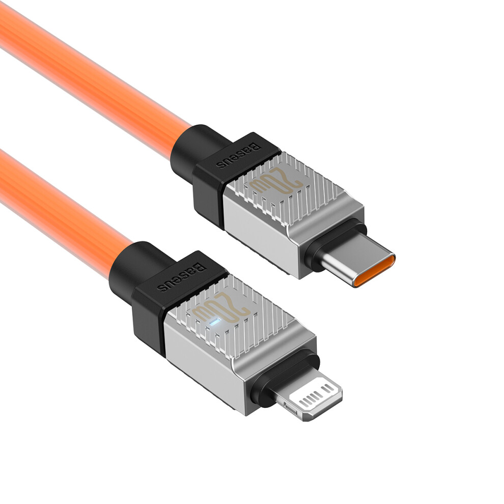 () Baseus Coolplay Series Cb000045 1M 20W Fast Charging Type-C To Ip 7Pin Charging Cable 480Mbps Data Transfer Cord - Orange/Black 6914282572107