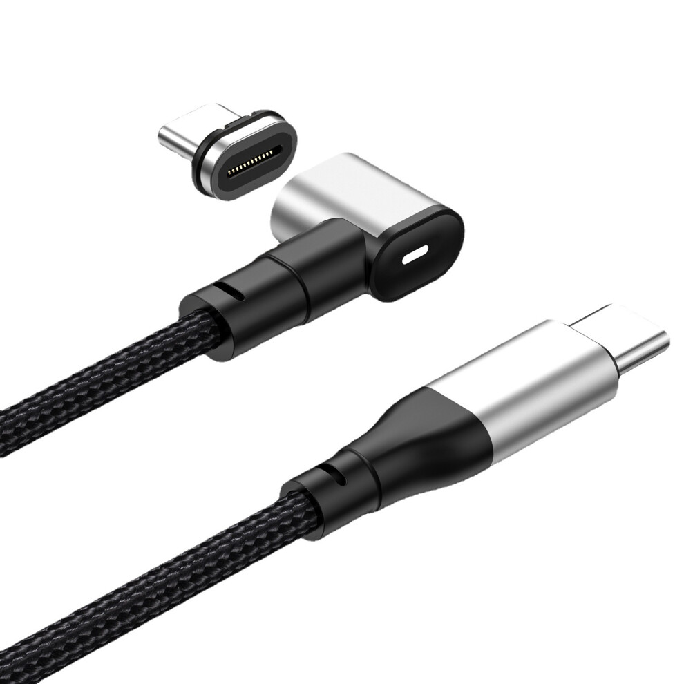 2M Pd 100W Magnetic Adsorption Type-C Plug Fast Charging Elbow Cable Usb 2.0 Type-C Braided Data Cord 6914284459475