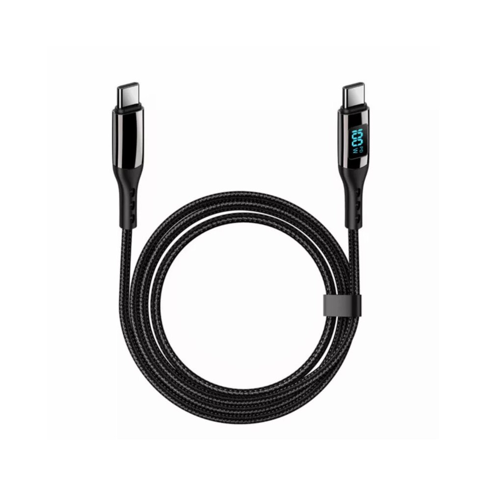 For iPhone 15 Series 1m USB Type-C to Type-C PD 100W 5A Fast Charging Data Cable with LED Power Display