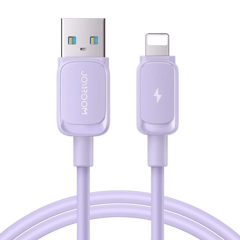 () Joyroom S-Al012a14 Multi-Color Series 1.2M 2.4A Fast Charging Usb-A To Lightning Cable Tpe Data Cord - Purple/Black 6914287316911