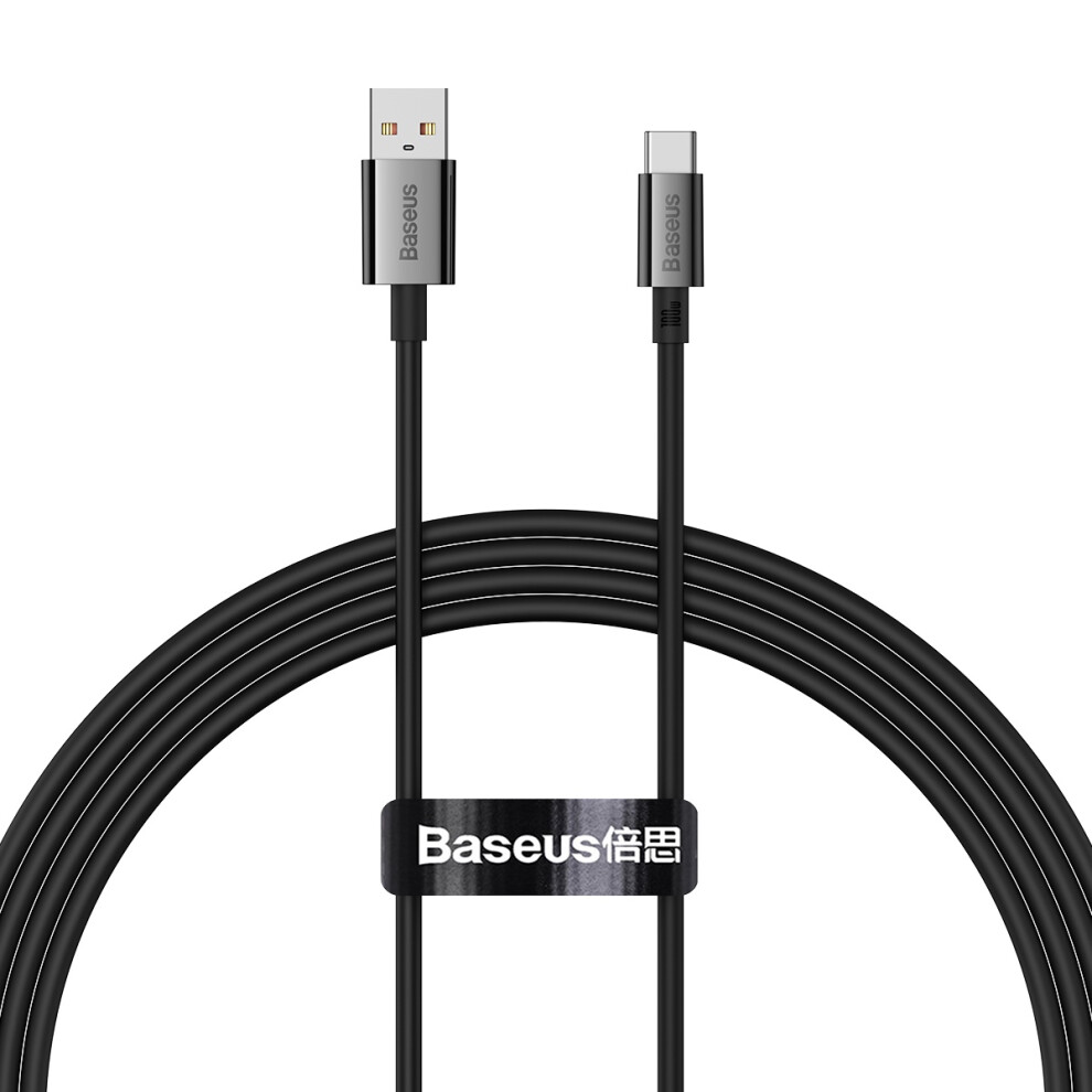 (Black) Baseus Superior Series 1.5M Fast Charging Data Cable Usb To Type-C 100W Tpe Cord - Black 6914289757576