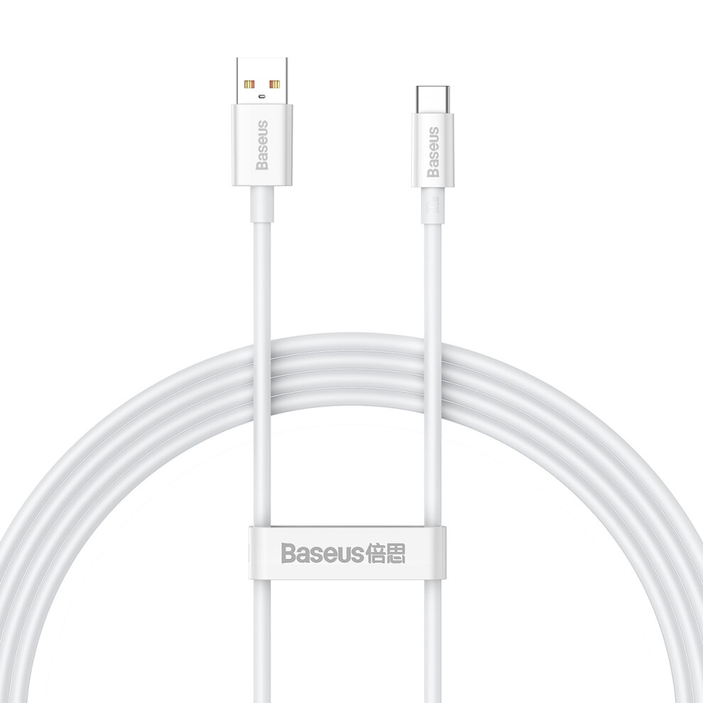 () Baseus Superior Series 1.5M Fast Charging Data Cable Usb To Type-C 100W Tpe Cord - White/Black 6914282810599