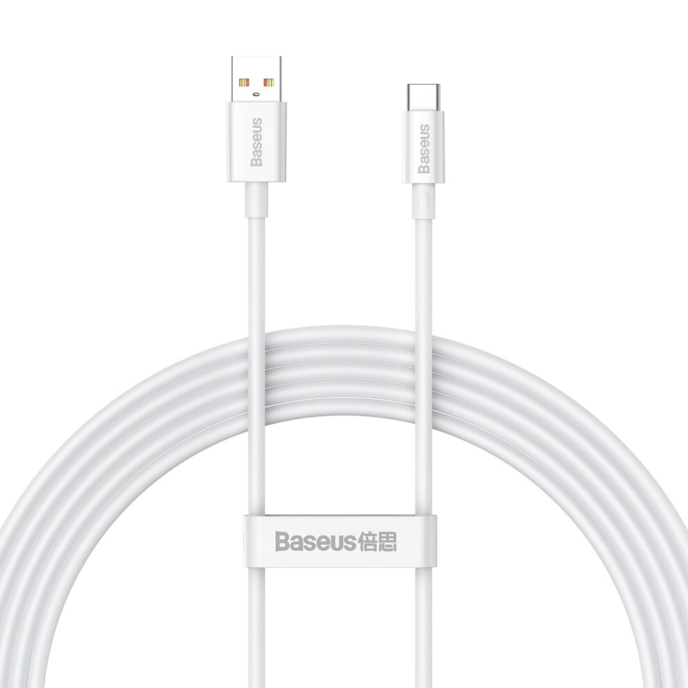 () Baseus Cb000015 Superior Series 2M Usb-A To Type-C Fast Charging 100W Data Cable Abs+Tpe Phone Cord - White/Black 6914284235840