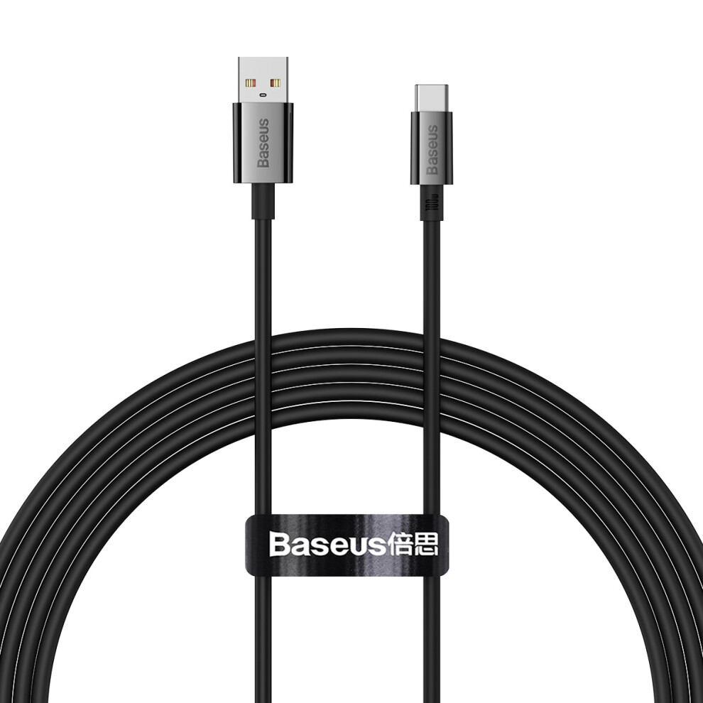 (Black) Baseus Cb000015 Superior Series 2M Usb-A To Type-C Fast Charging 100W Data Cable Abs+Tpe Phone Cord - Black 6914288901406