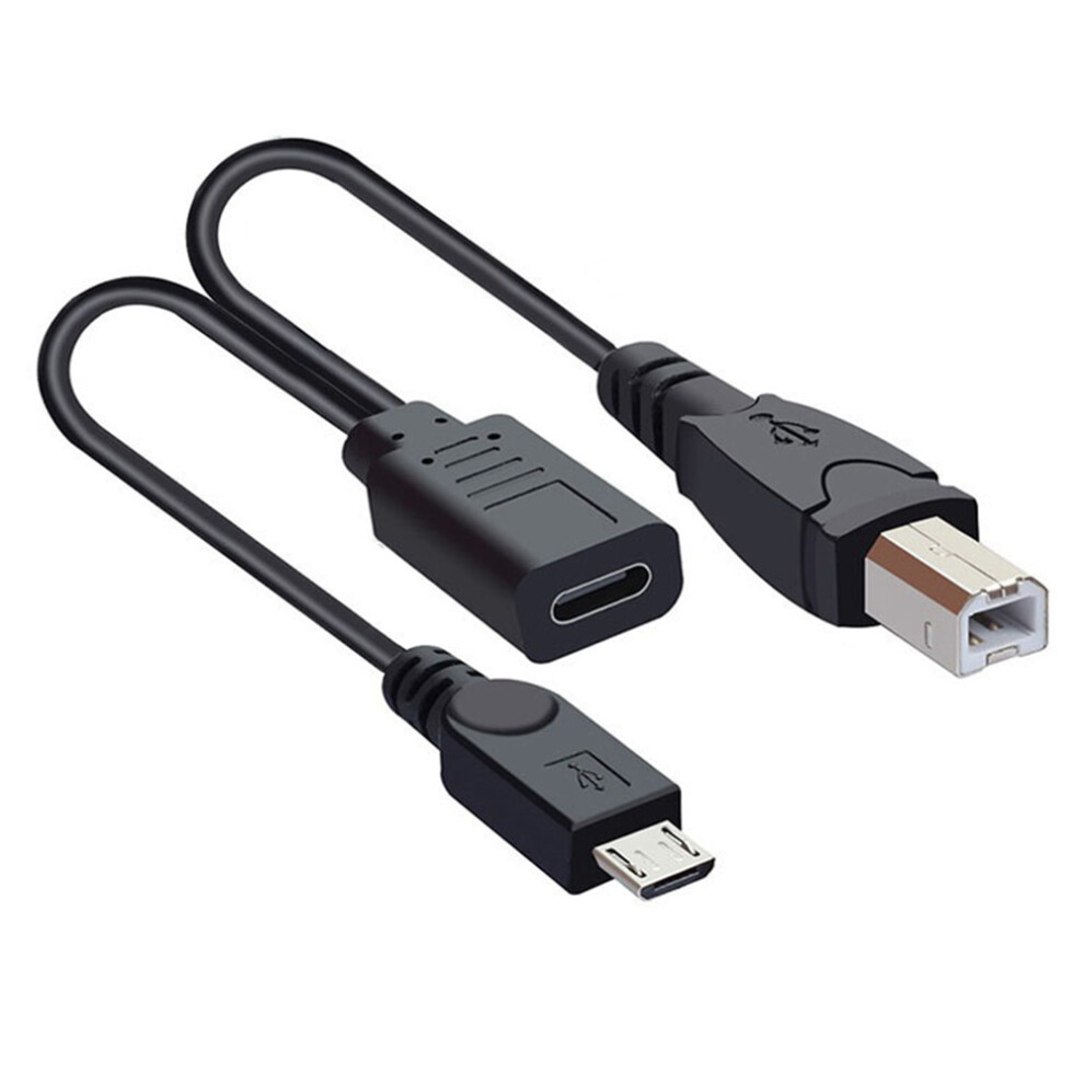 U2-069-Tc002 Type-C Female To Usb2.0 Standard Type-B + Micro Usb Male Splitter Cable Extension Charging Cord 6914281873991