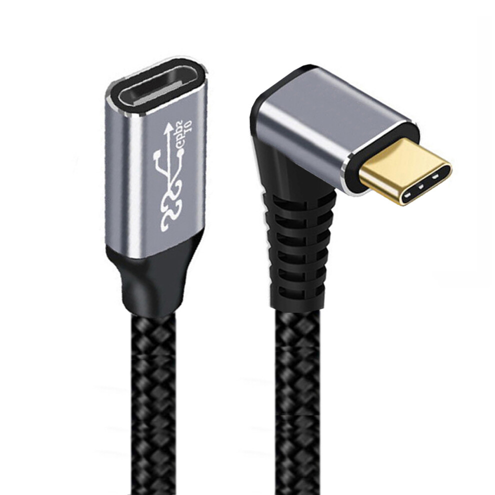 Uc-058-Up-0.2M 90-Degree Angled Usb 3.1 Type-C Male To Female Data Cable Aluminum Alloy Connector Fast Charging Cord 6914282810278