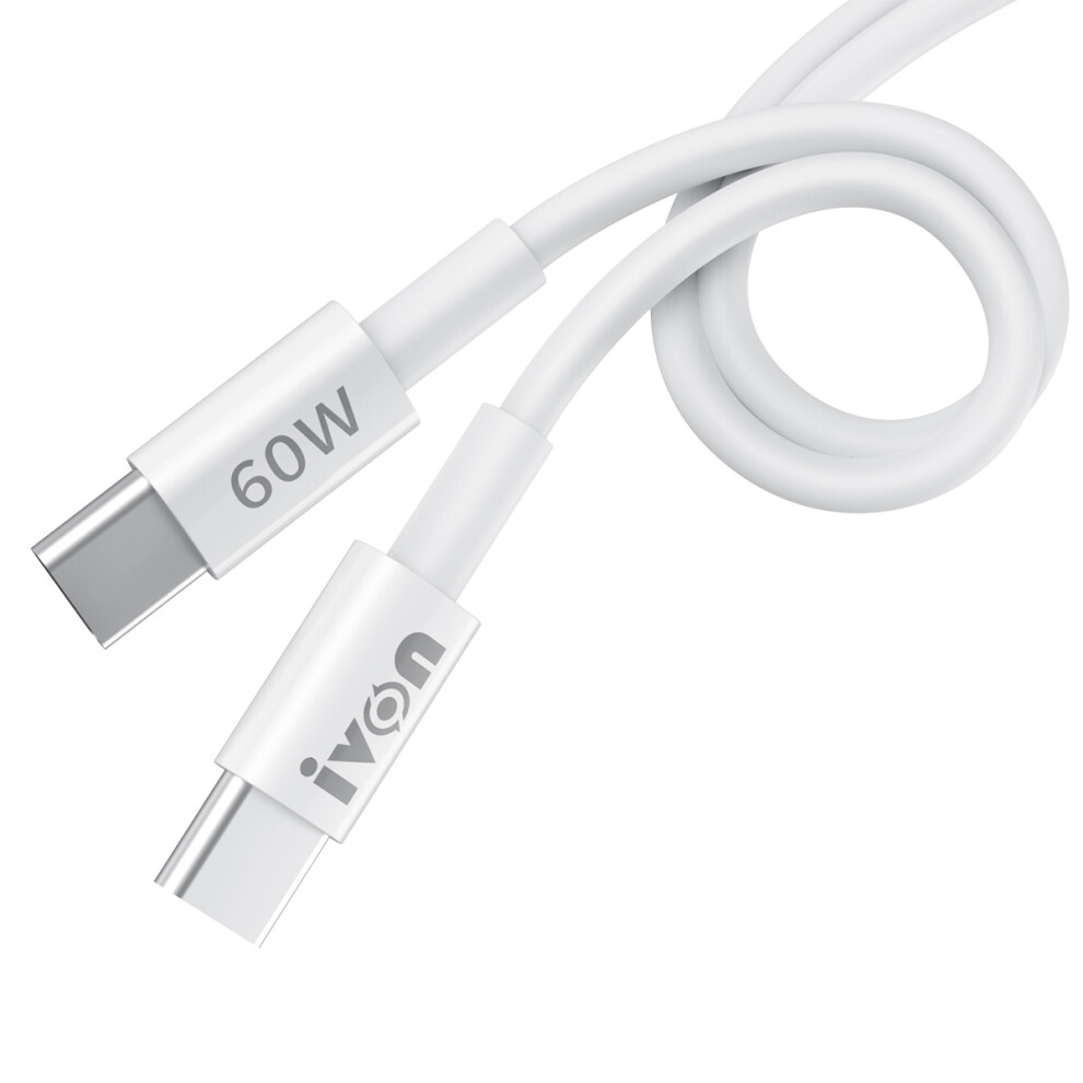 Ivon Ca203 For Iphone 15 Series 1M 60W Pd Type-C To Type-C Fast Charging Cord Data Cable 6914285661020