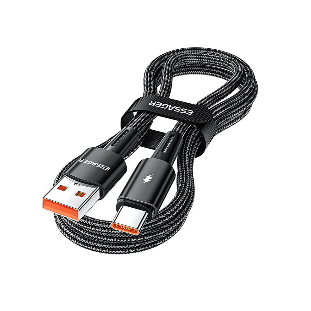 Essager 2M Super Long Usb To Type-C 120W Fast Charging Cable 480Mbps Data Transmission Cable - Black 6914287206922