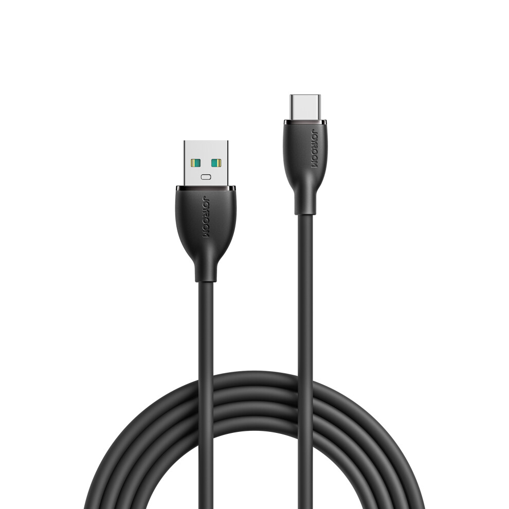 Joyroom Sa29-Ac3 Colorful Series For Iphone 16-15 Series 1.2M 3A Usb-A To Type-C Phone Fast Charging Cable Liquid Silicone Data Cord - Black 6914285112591
