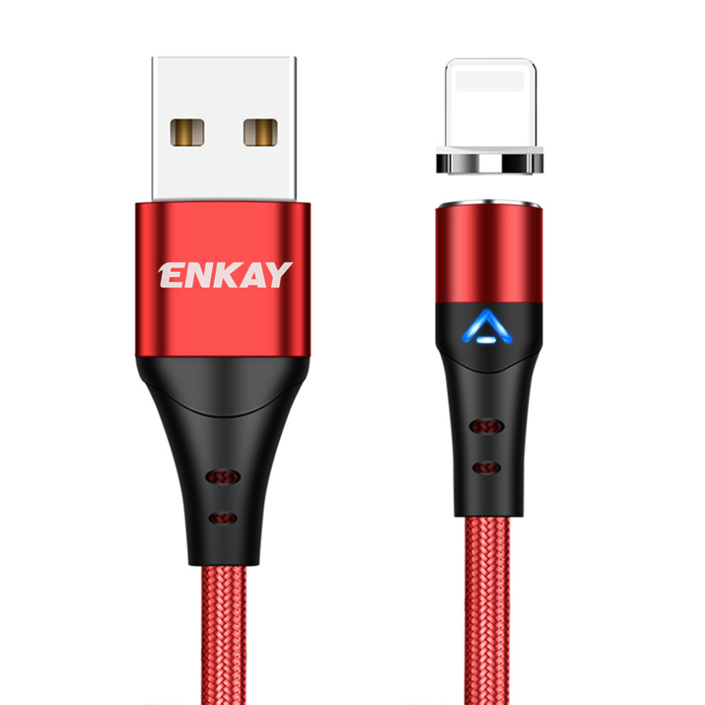 () Enkay Hat Prince 1M Usb To Lightning 3A Pd Fast Charging Magnetic Cable Data Cord - Red/Blue 6914283891870