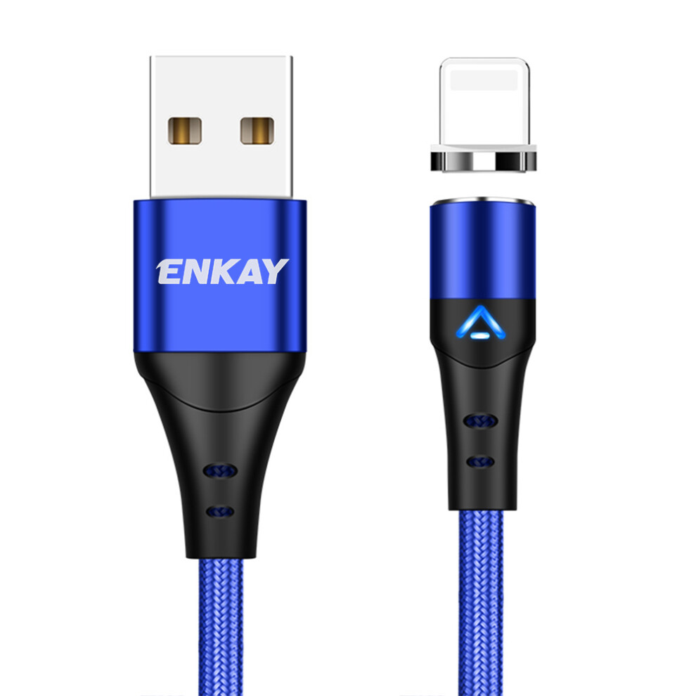 (Blue) Enkay Hat Prince 2M 3A Pd Fast Charging Magnetic Cable Usb To Lightning Data Transmission Cord - Blue 6914282756491