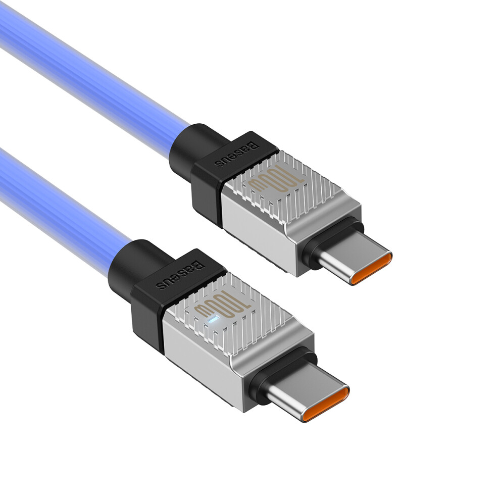 (Blue) BASEUS CoolPlay Series for iPhone 15 Series CB000047 1m Type-C to Type-C 100W Cable Ultra Fast Charging PD Charger Cord 480Mbps Data Cable - Bl