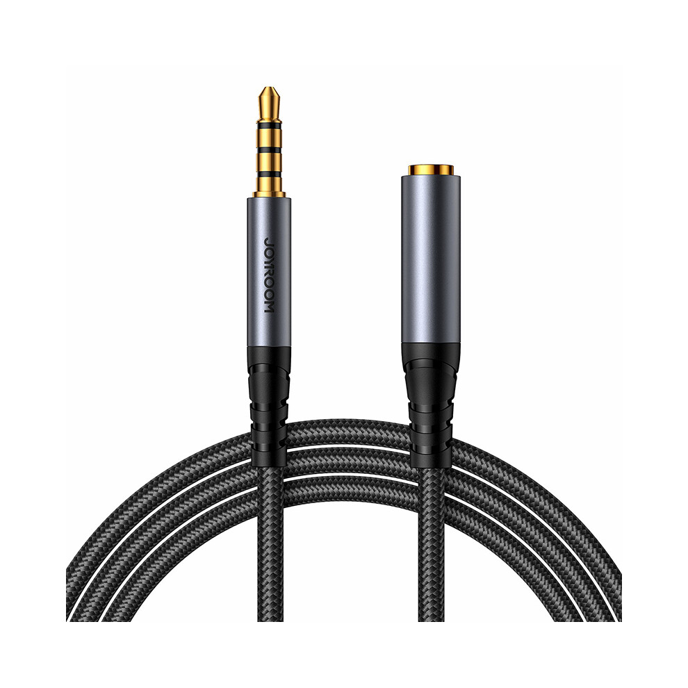 Joyroom Sy-A09 1.2M 3.5Mm Male To Female Audio Cable Nylon Braided Aux Audio Extension Cable - Black 6914288035552