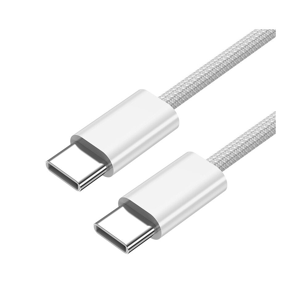 UC-072-SL-2.0M 65W Fast Charging Cable Type-C Male to Type-C Male USB 2.0 Data Cord (OD=3MM) - White-image-OPC-PJYR8YY-NEW