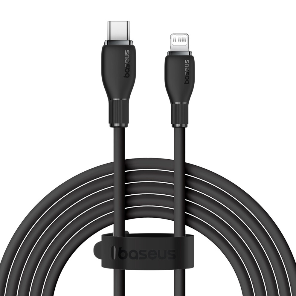 () Baseus Pudding Series Fast Charging Cable Type-C To Ip 20W, 2M 480Mbps Charging Data Cable - Black/Purple 6914286642066