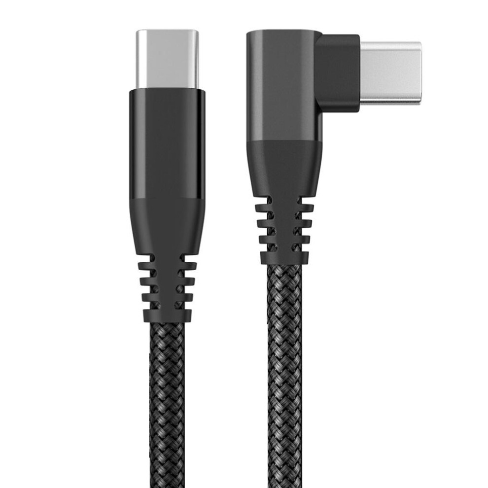 (Black) 1M 90-Degree Right Angle Charging Cable Usb 2.0 Pd 60W Type-C To Type-C Data Syncing Cord - Black 6914281241134