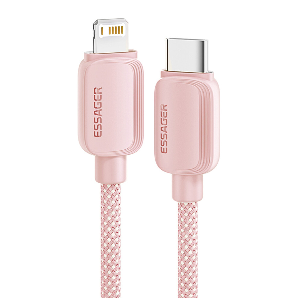 () Essager 2M C-L 29W Type-C To Lightning Charging Cable Data Sync Cord - Pink/Blue 6914288384216