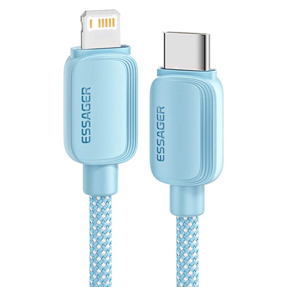 (Blue) Essager 2M C-L 29W Type-C To Lightning Charging Cable Data Sync Cord - Blue 6914287171459