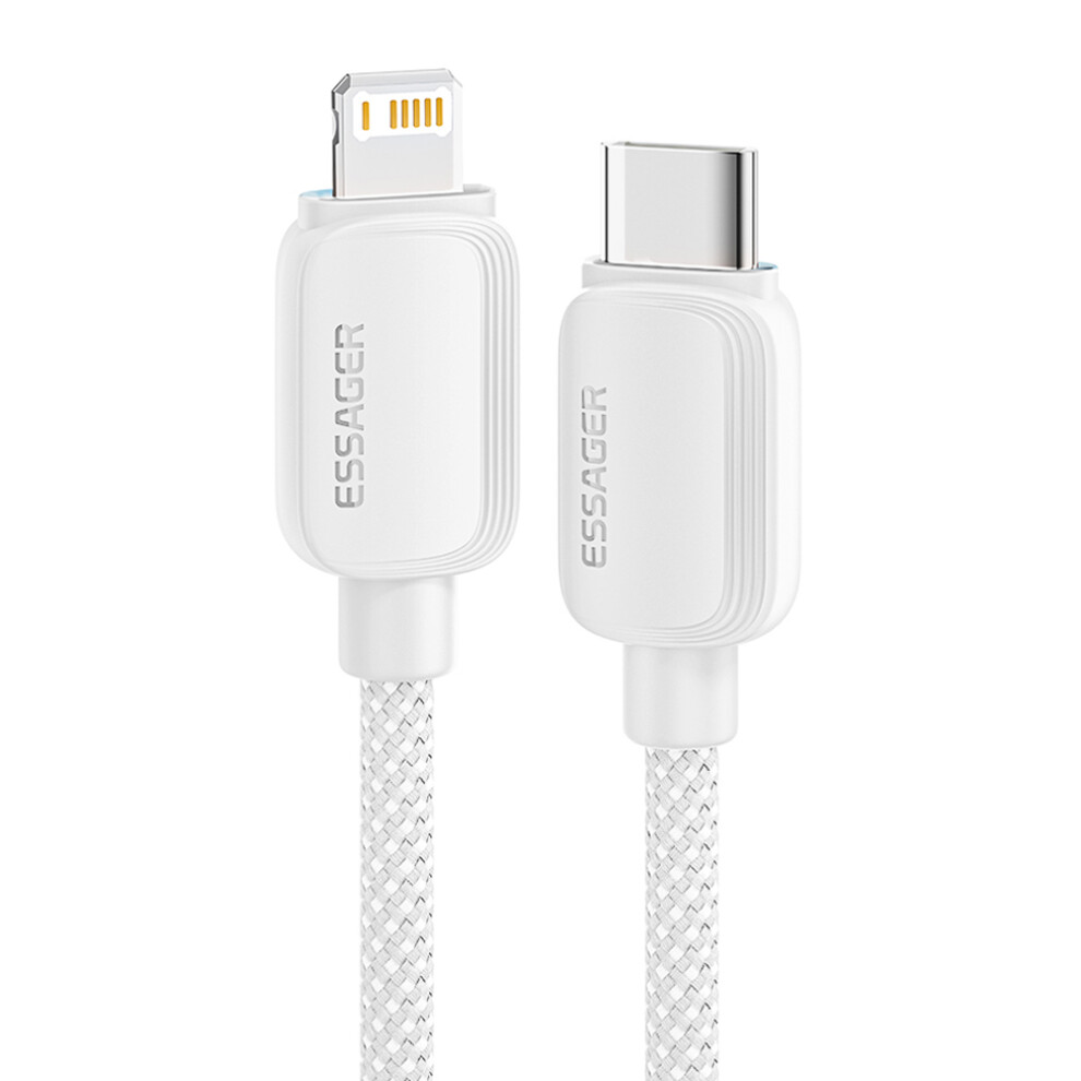 () Essager 1M C-L 29W Date Cable Type-C To Lightning Braided Tpe Charging Cord - Beige/Blue 6914284118433