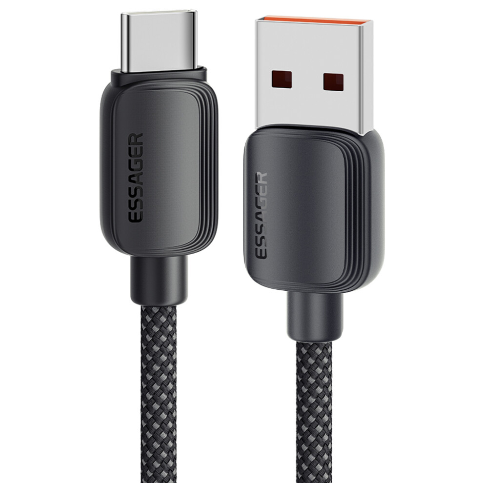 () Essager 2M A-C 7A 100W Usb-A To Type-C Cable Fast Charging Data Cord - Black/Blue 6914284480523