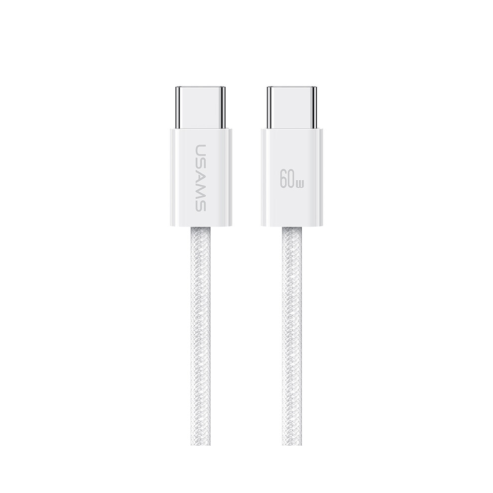() Usams Us-Sj656 U86 1.2M Pd 60W Fast Charging Cable Type-C To Type-C Rainbow Braided Cord - White/Blue 6914287985117