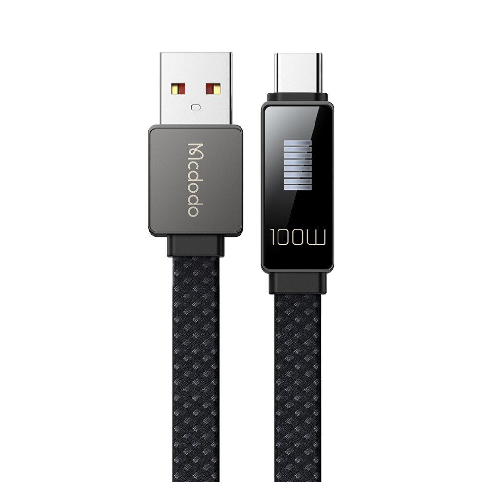 Mcdodo Ca-4980 Mdd Rhythm Series For Iphone 15 Series 1.2M Pd 100W Usb To Type-C Data Cable With 9-Level Display - Light/Black 6914287395275
