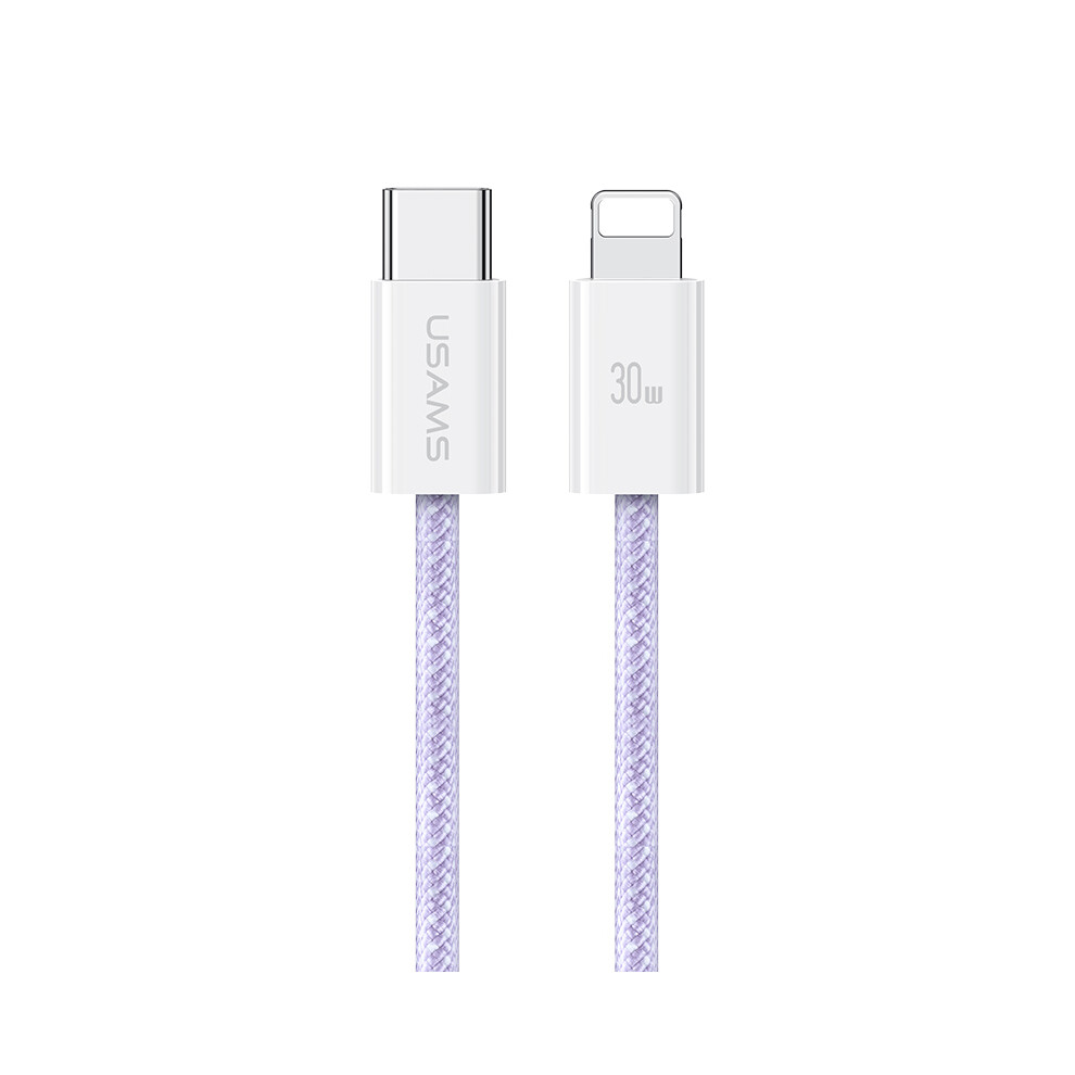 () Usams Us-Sj657 U86 1.2M Type-C To Lightning Cable Pd 30W Fast Charging Data Cord - Purple/Blue 6914281797549