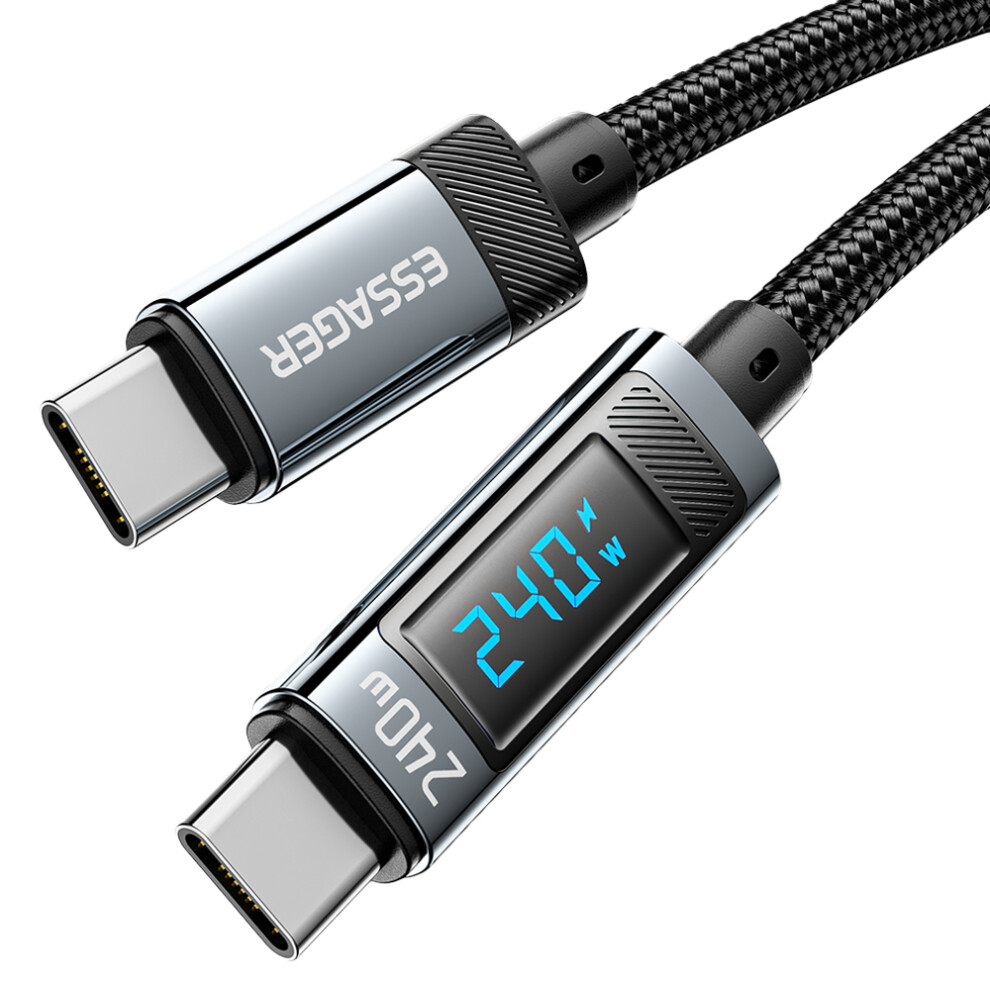 Essager Es-X47 240W Digital Display Quick Charging Data Cable 1M Type-C To Type-C Charging Cord 6914280891705