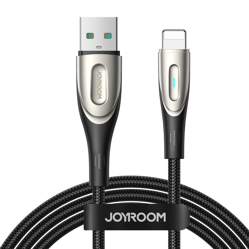 Joyroom Sa27-Al3 Star- Series 1.2M Usb-A To Ning Cable 3A Fast Charging Nylon Braided Data Cord - Light/Black 6914288558945